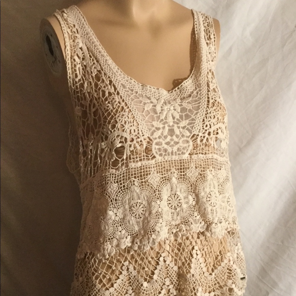 Lrg Garage lacy top/ swimsuit coverup